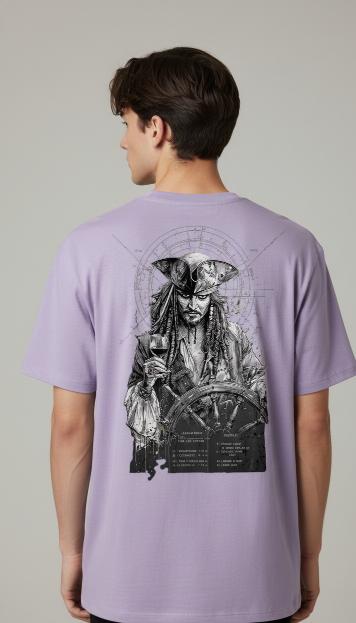 MyDodo Pirate Voyage Graphic oversized T-Shirt – Lavender Edition